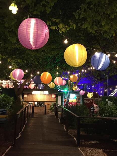 Hanging Lanterns at Reskilling Experience After Party | Advanced Therapy Institute of Touch